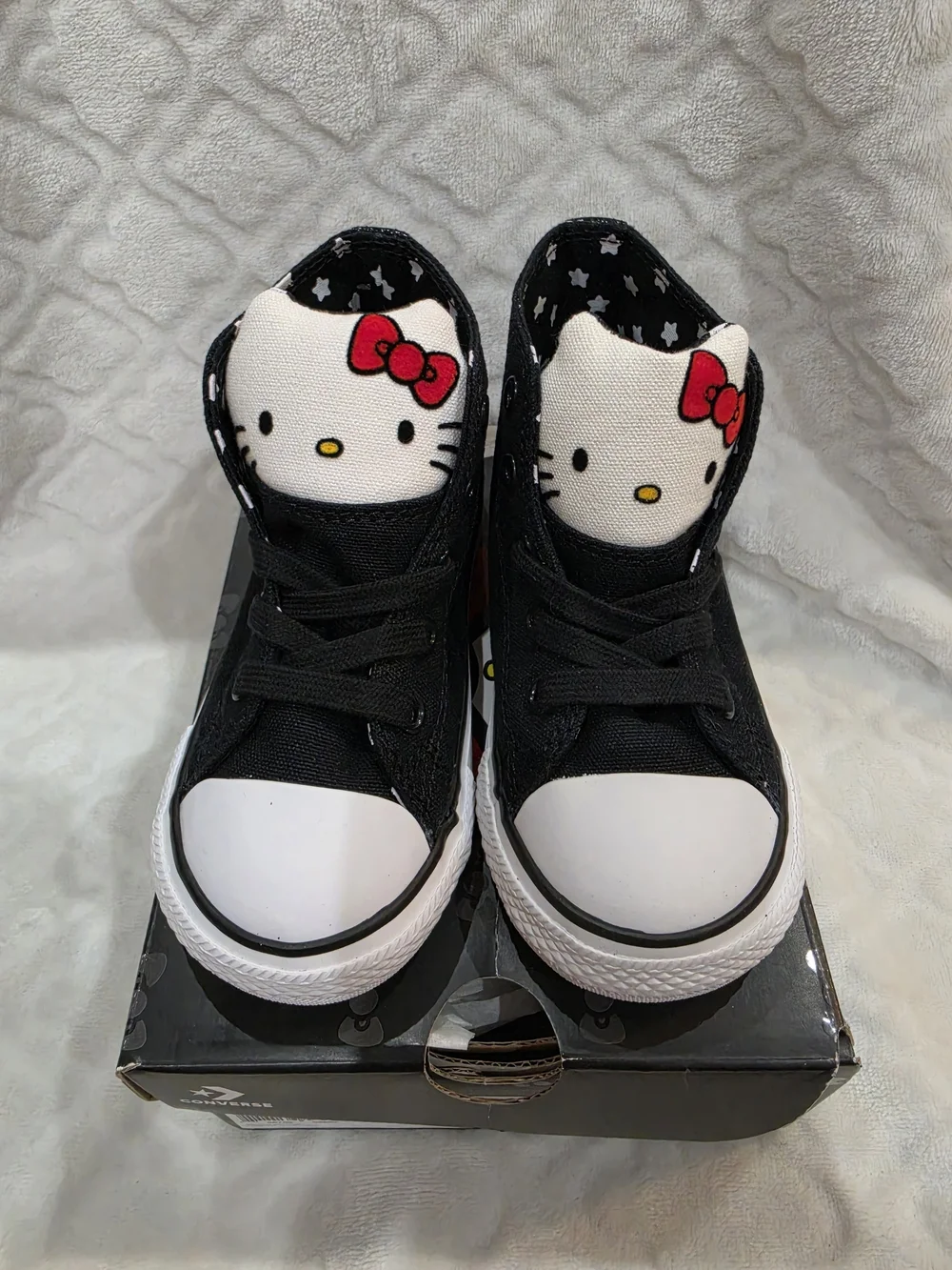 Converse Hello Kitty Black and White High-Top Kids Sneakers New With Box
